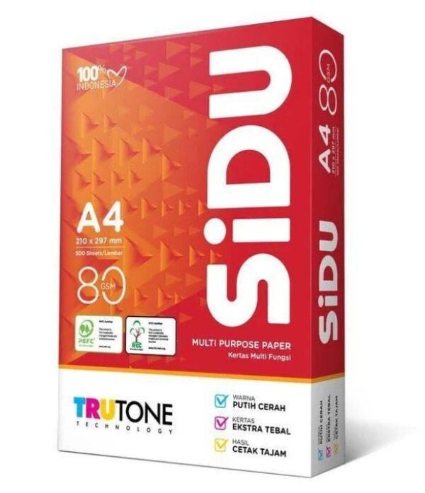 1 Kertas HVS A4 80 gsm Sidu